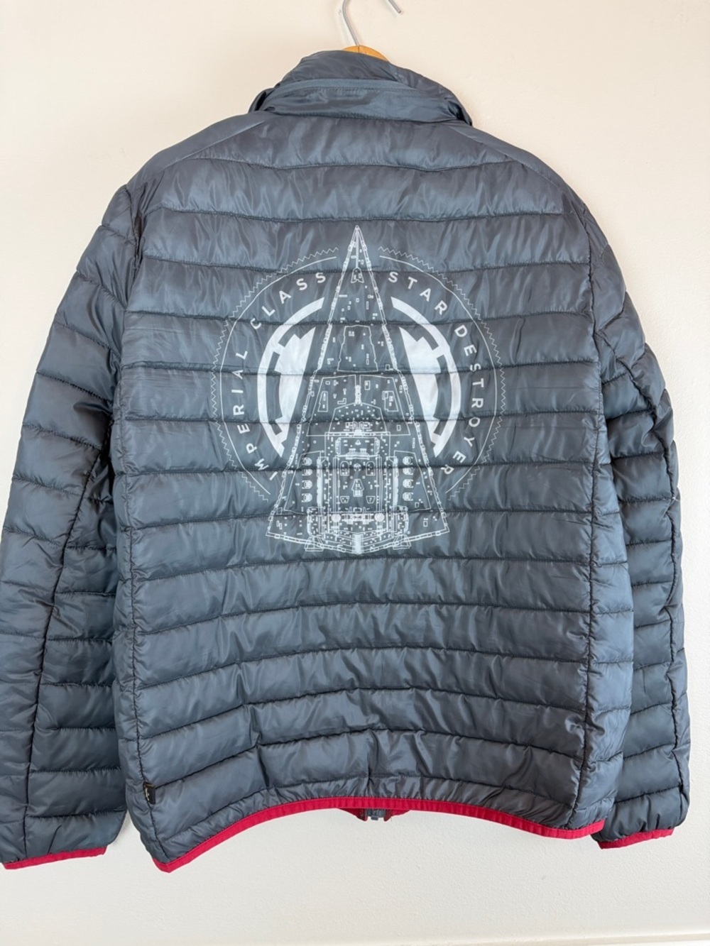 Star Wars Imperial Star Destroyer Puffer Jacket Gray/Red L Men